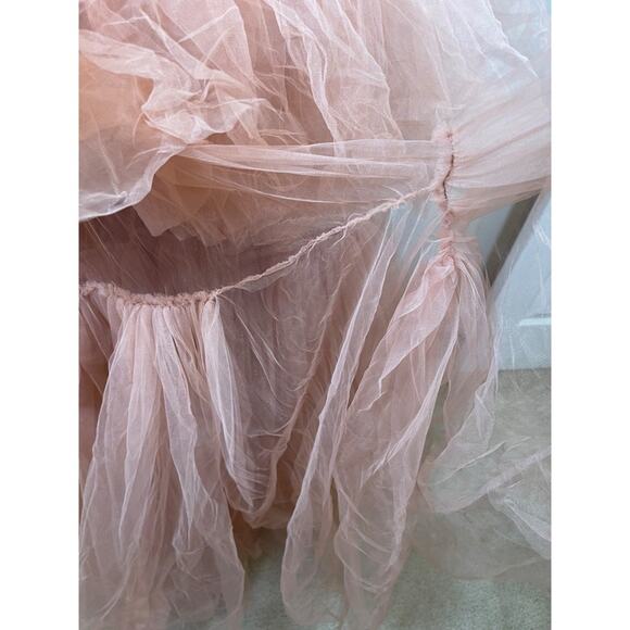 Bronx and Banco Anna Pink Tiered Tulle Maxi Dress Size Medium - Picture 13 of 16